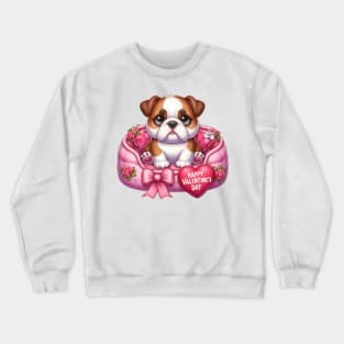 Valentine Bulldog in Bed Crewneck Sweatshirt